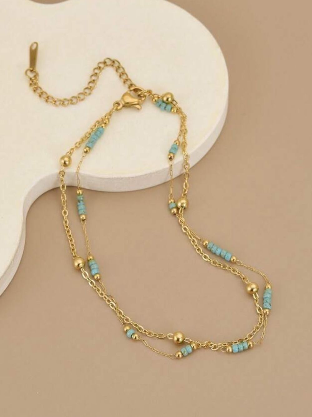 Boho beaded anklet Q1149